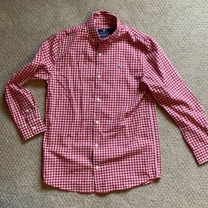 Red checkered Boys Vineyard Vines dress shirt